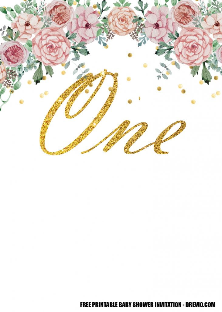 EDITABLE Blush Pink Floral Baby s 4