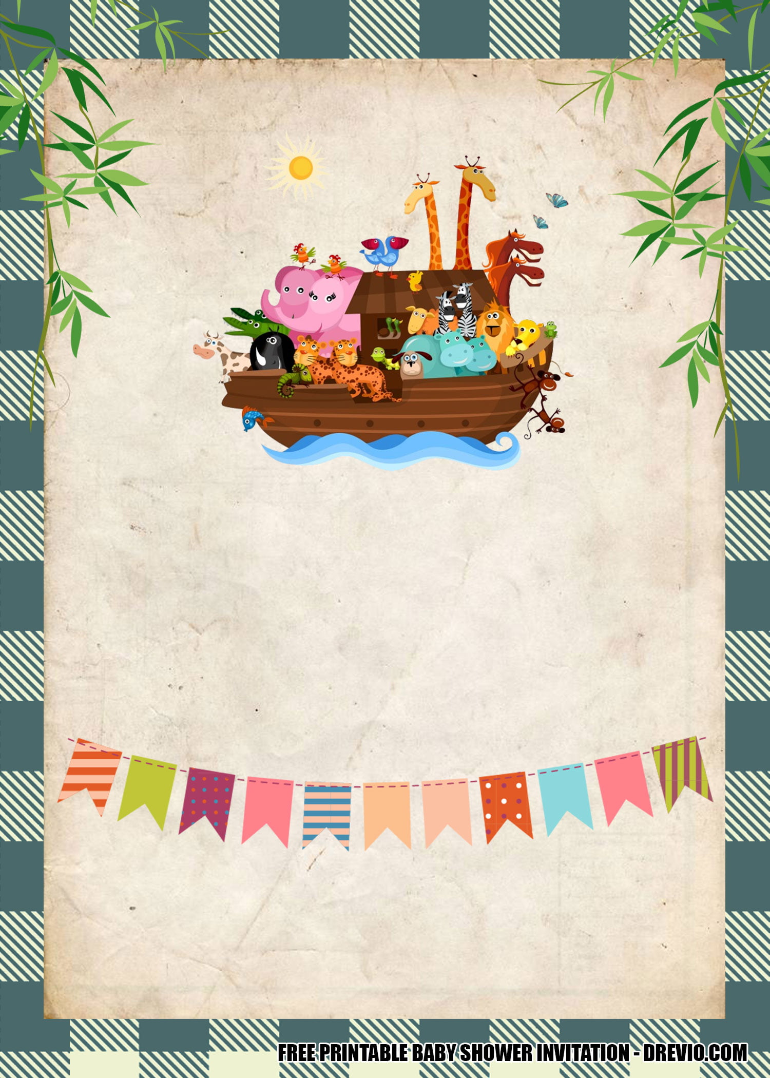EDITABLE FILE Noah’s Ark Baby Shower 1