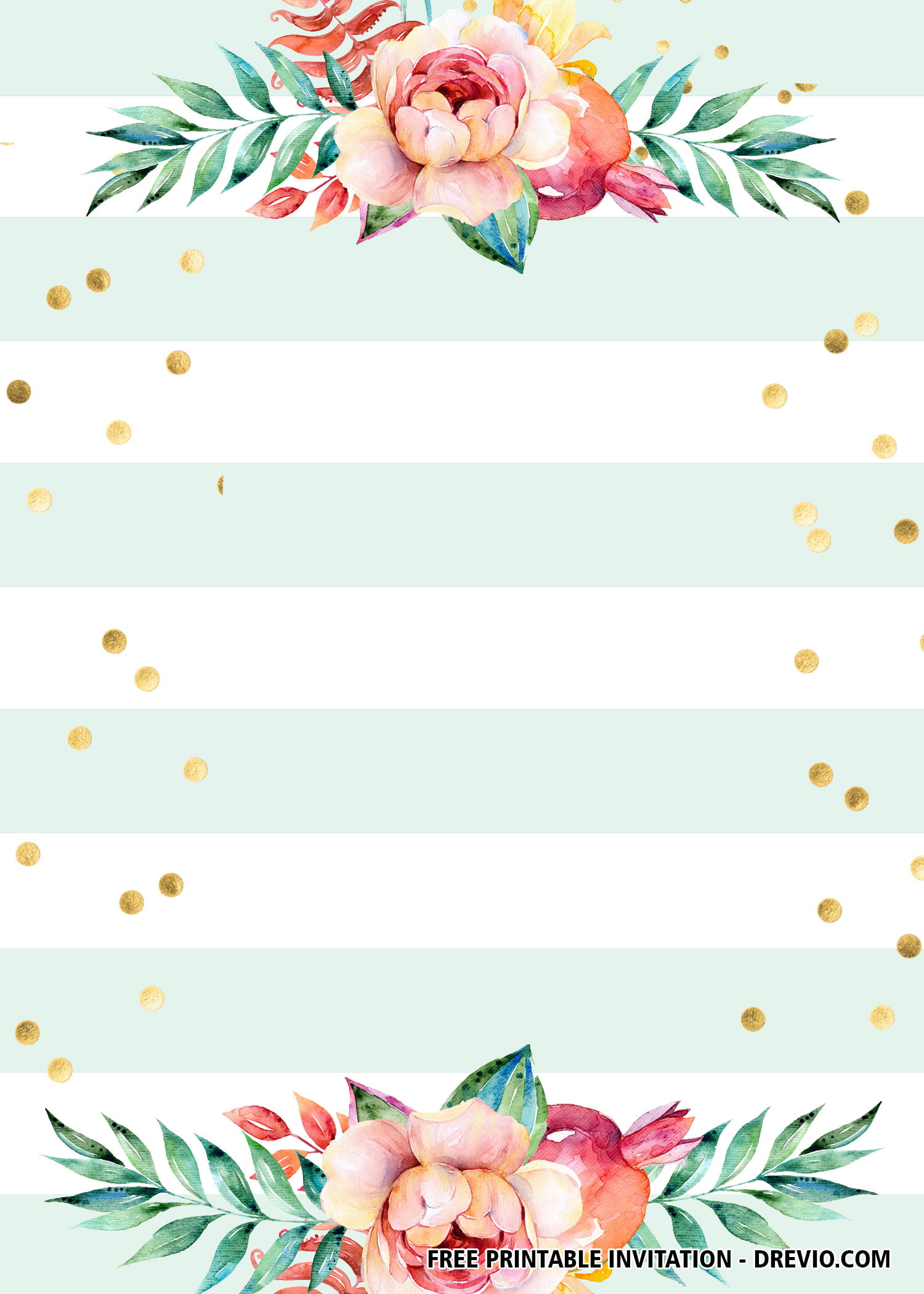 Gold Confetti Baby Shower Invitation