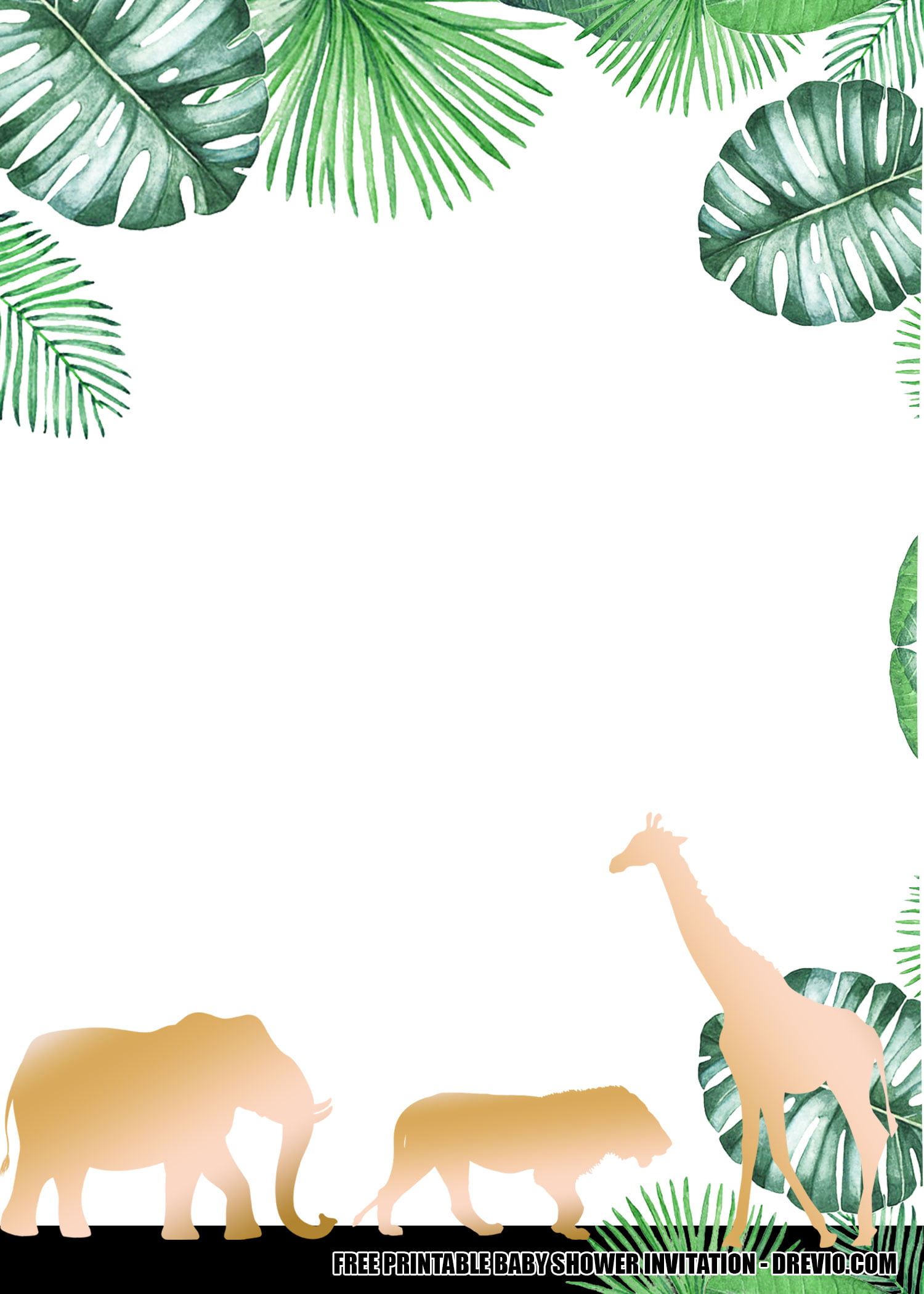 Jungle Gold Baby Shower Invitation