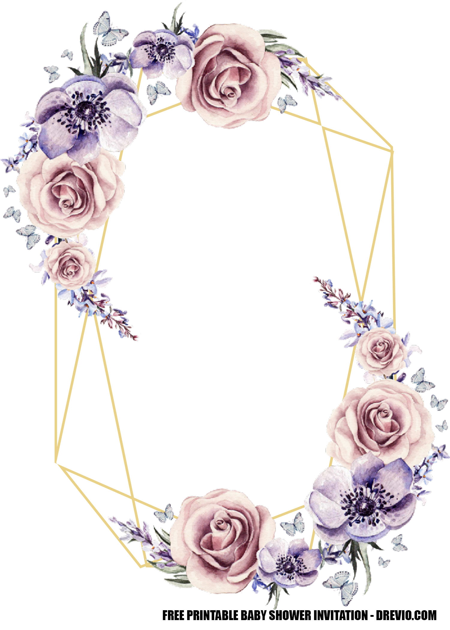 Lavender Rose Wedding Invitation 1
