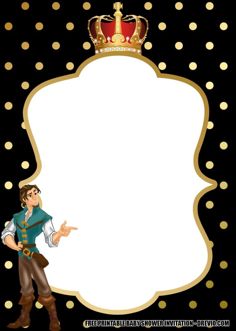 Little Prince Black and Gold Invitation 1