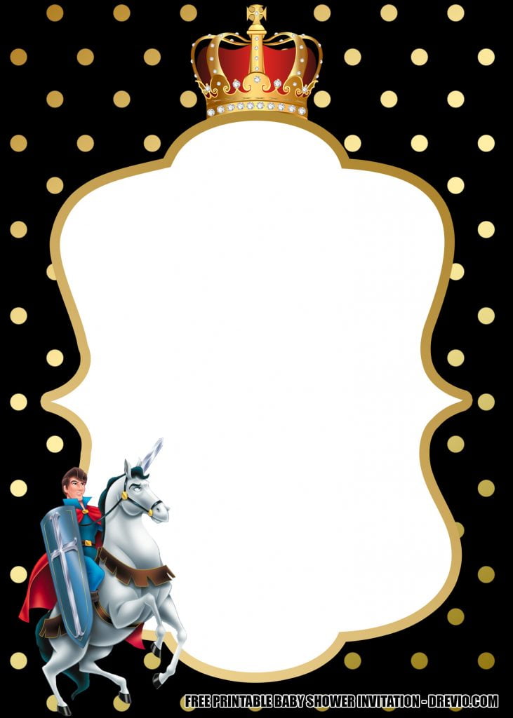 Little Prince Black and Gold Invitation 4