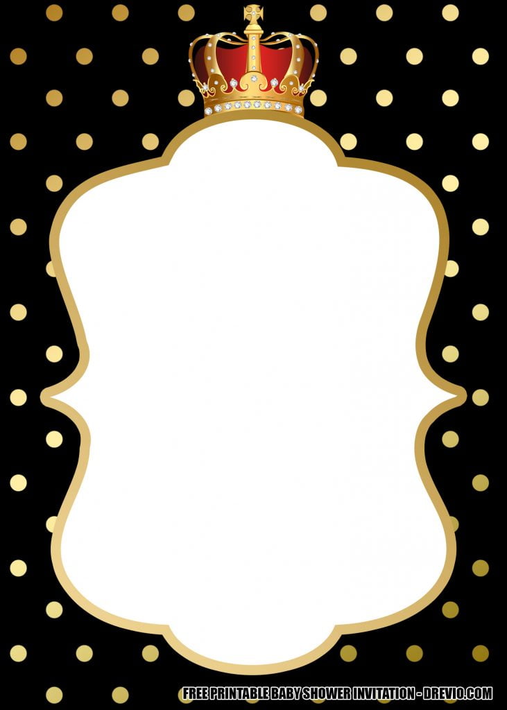 Little Prince Black and Gold Invitation 5