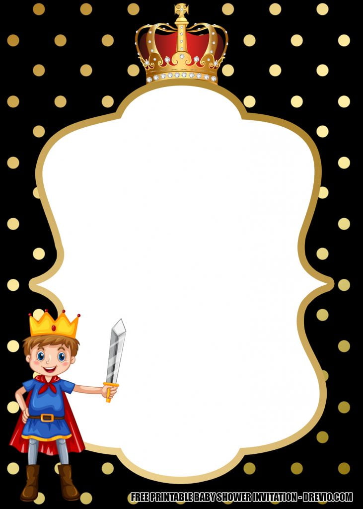 Little Prince Black and Gold Invitation