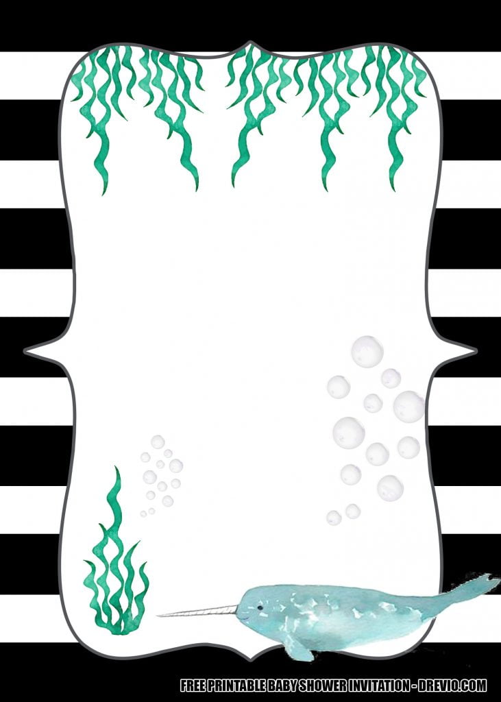 Narwhal Baby Shower Invitation 5