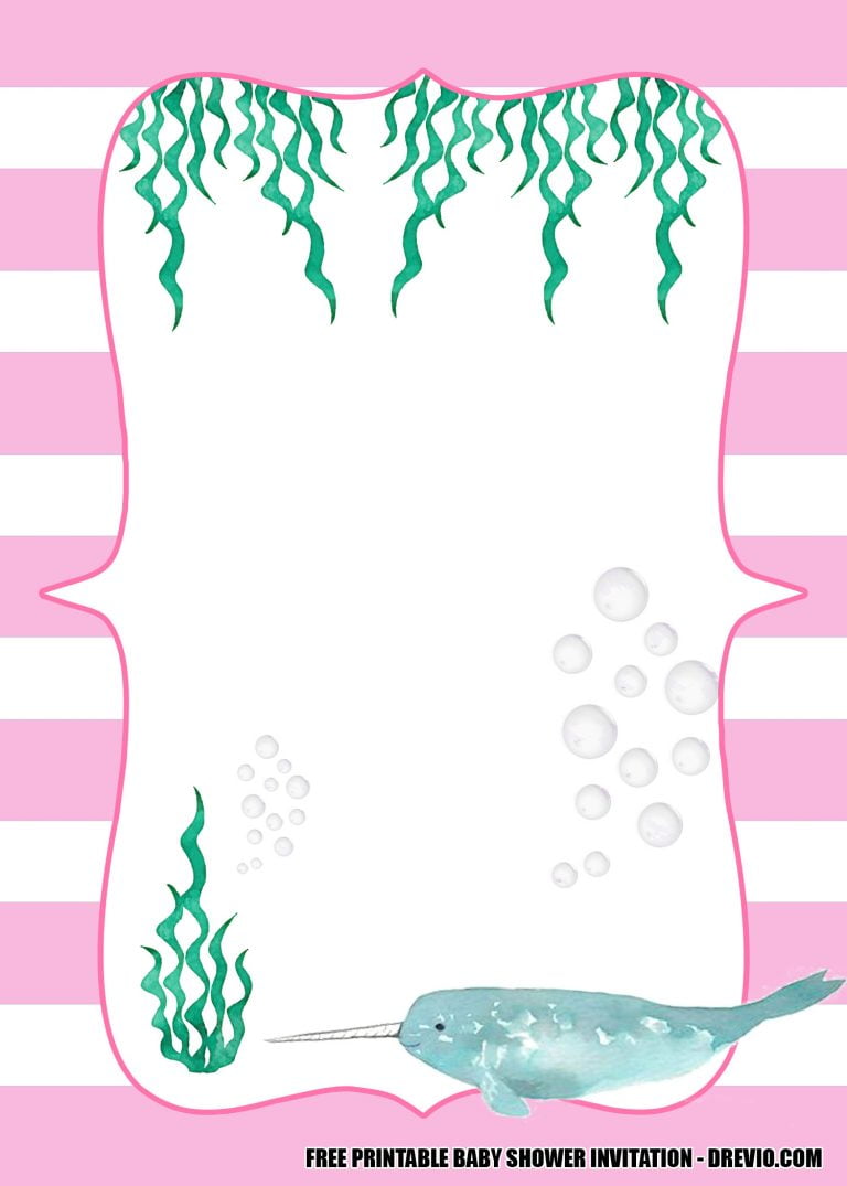 Narwhal Baby Shower Invitation