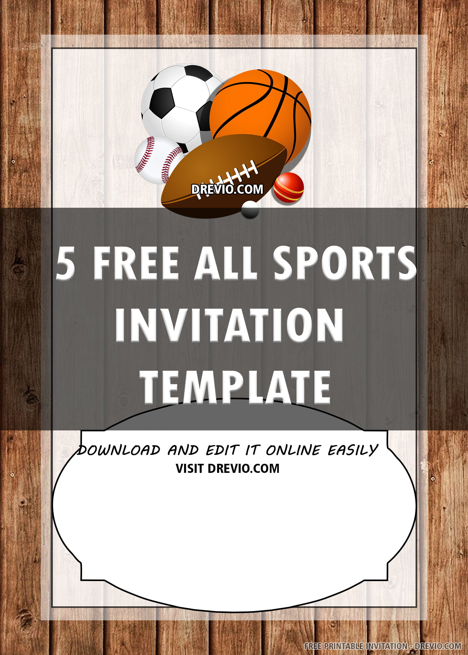 All Star Party Package Sports Invitation 6