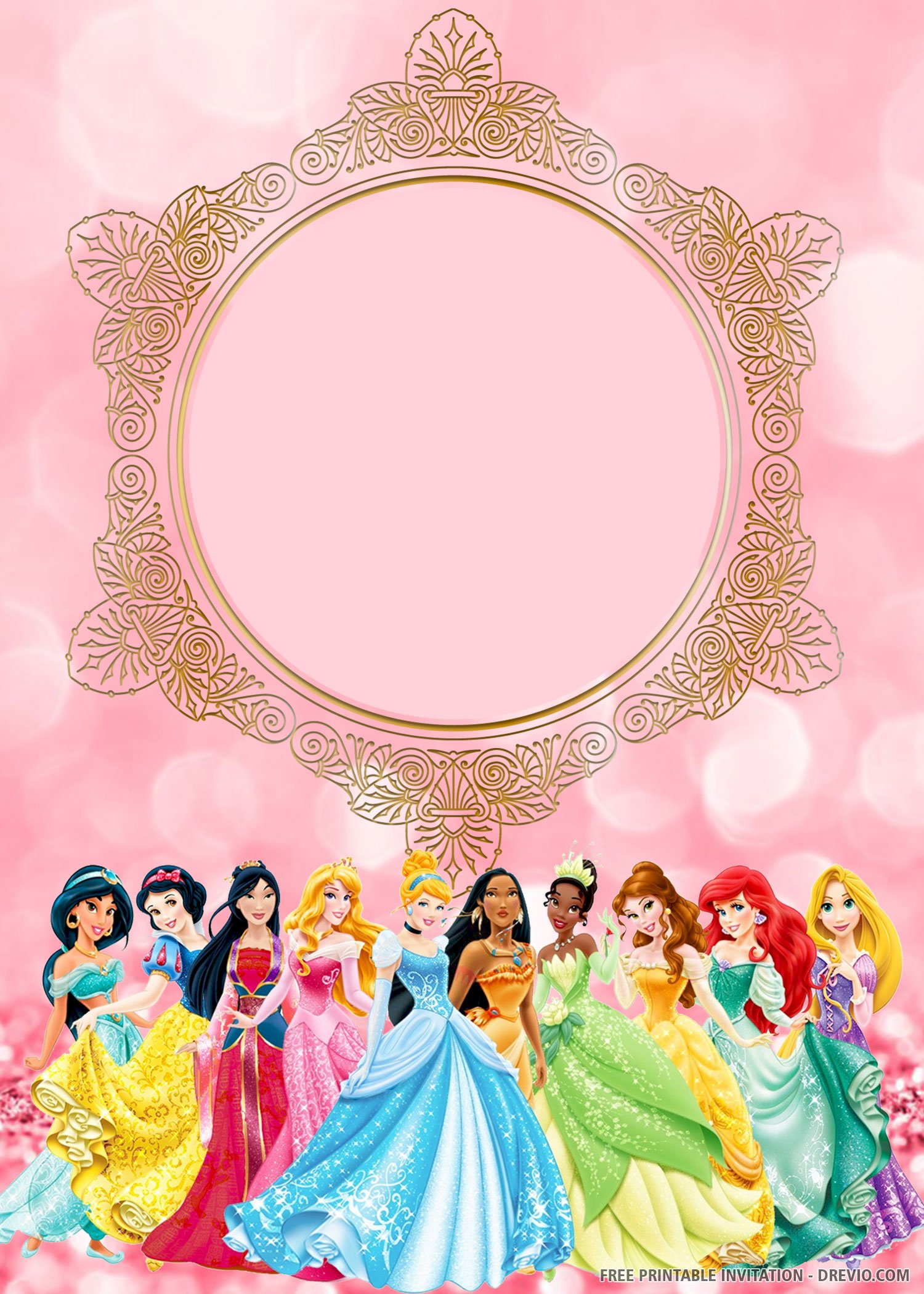 All princess invitation 3 1