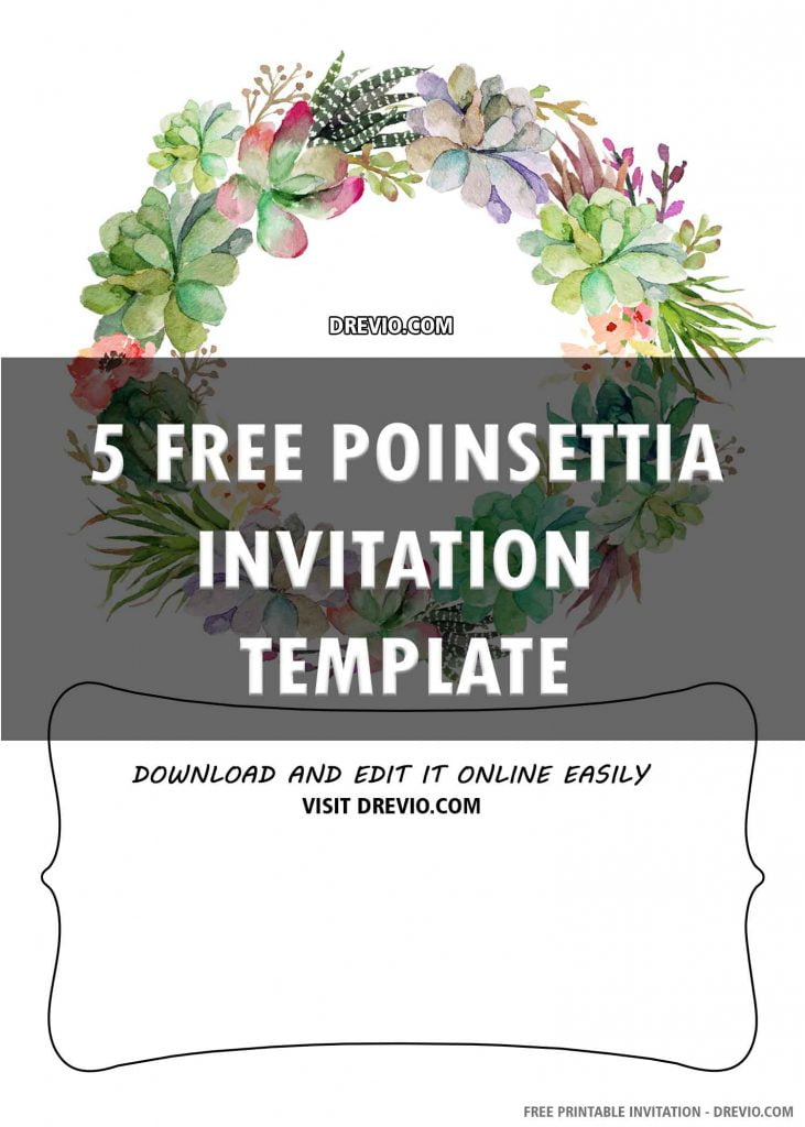 Classic Poinsettia Holiday Party Invitation 6