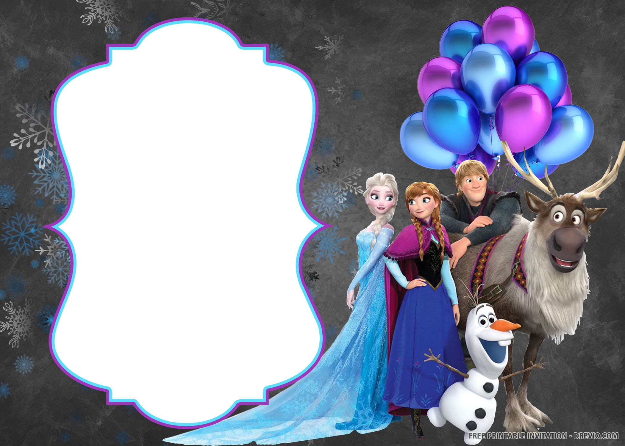 Disney Frozen chalkboard Invite 2