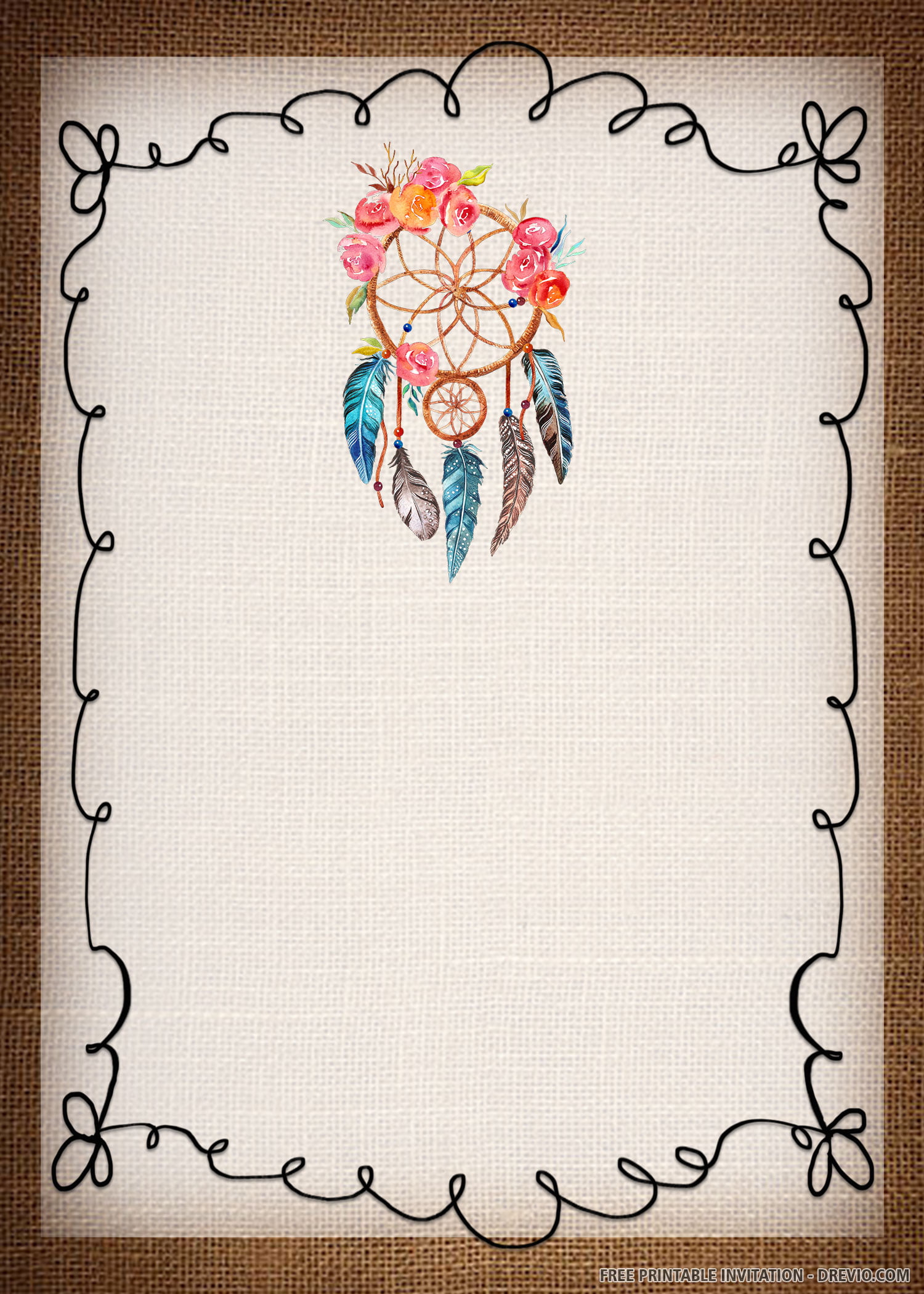 Dreamcatcher Boho Invitation 3