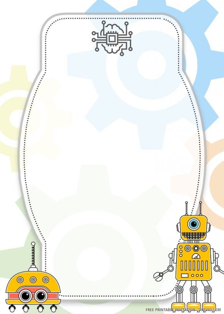 EDITABLE Robot Invitation 2