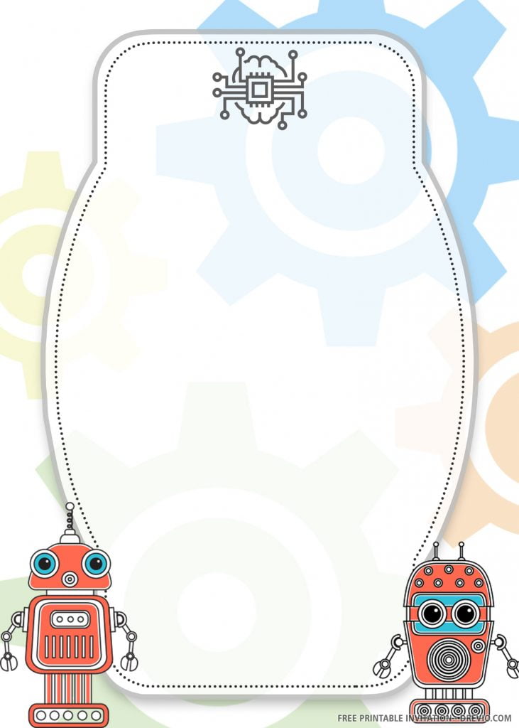 EDITABLE Robot Invitation 3