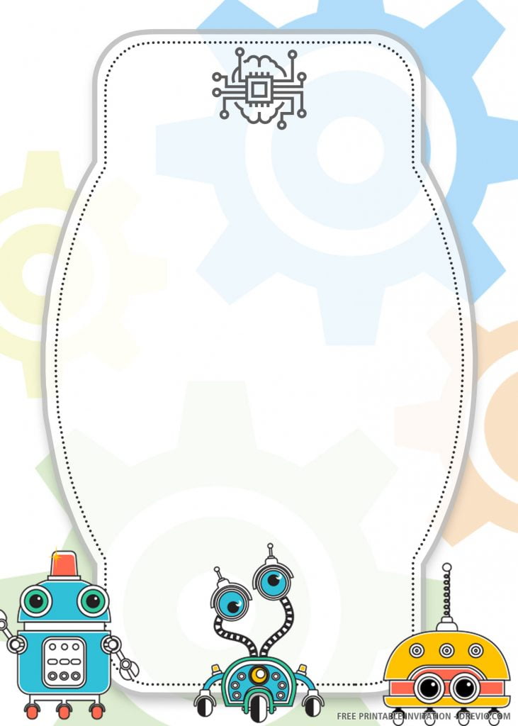 EDITABLE Robot Invitation 5