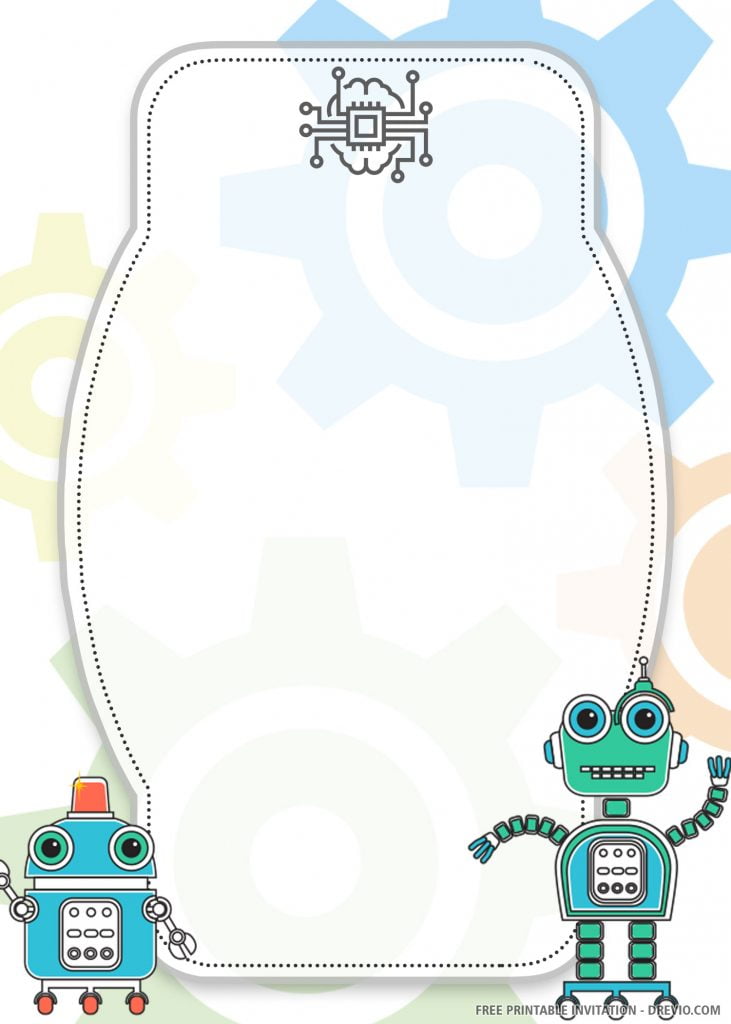 EDITABLE Robot Invitation