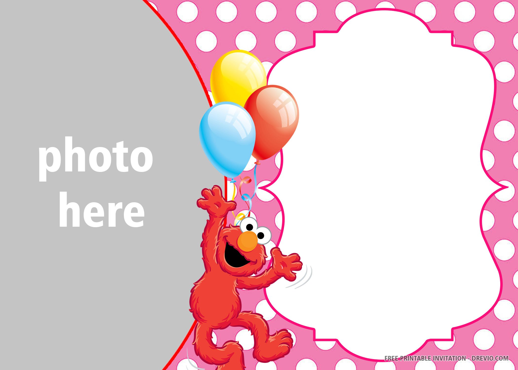 Girl Elmo Birthday Invitations 2