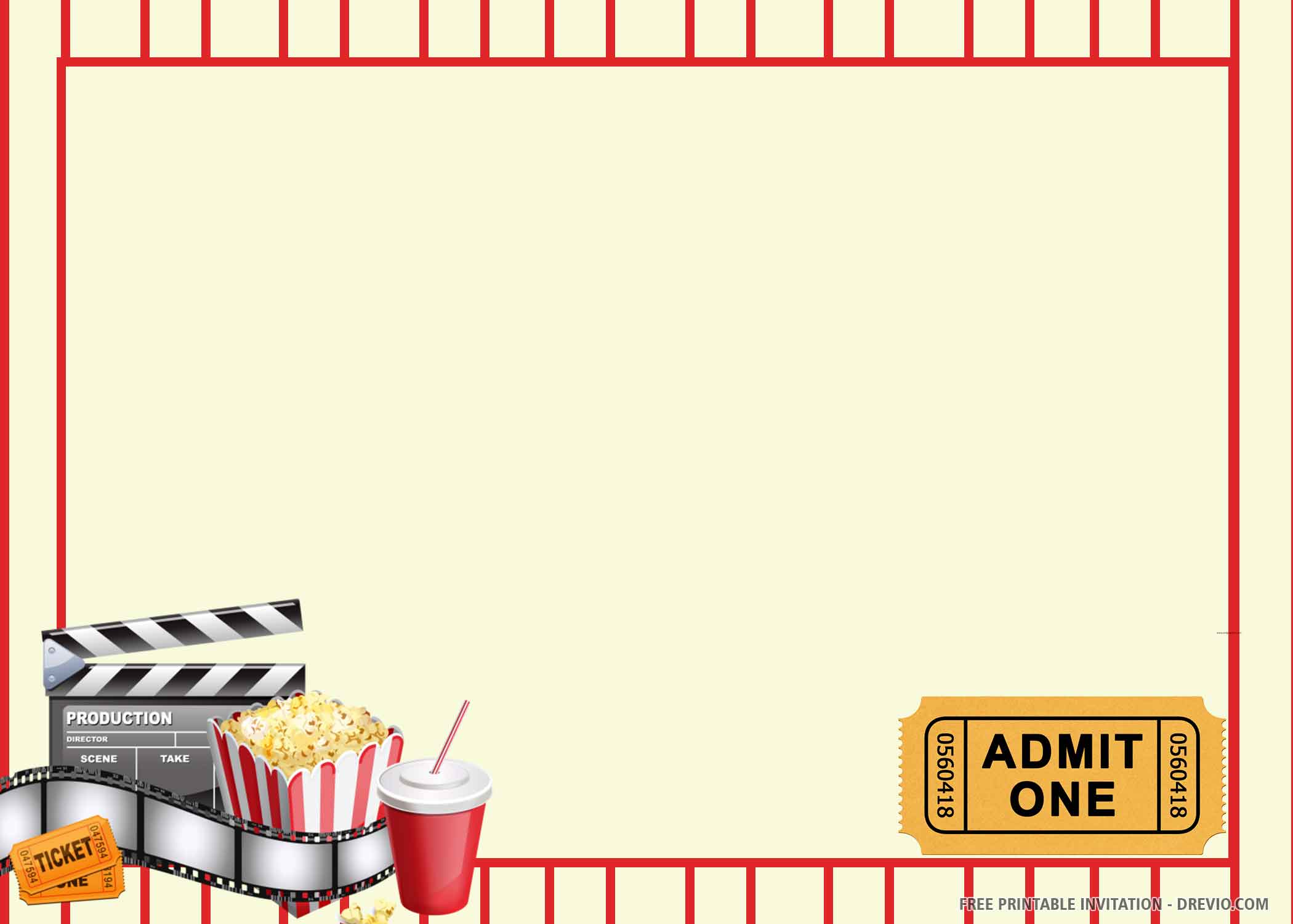 Instant Download Movie Party Invitations