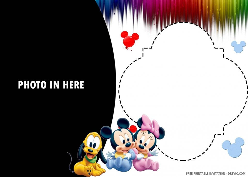 Mickey mouse 1st Birthday Invitation 1