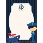 Free Printable Navy Nautical Baby Shower Invitation for Girl and Boy