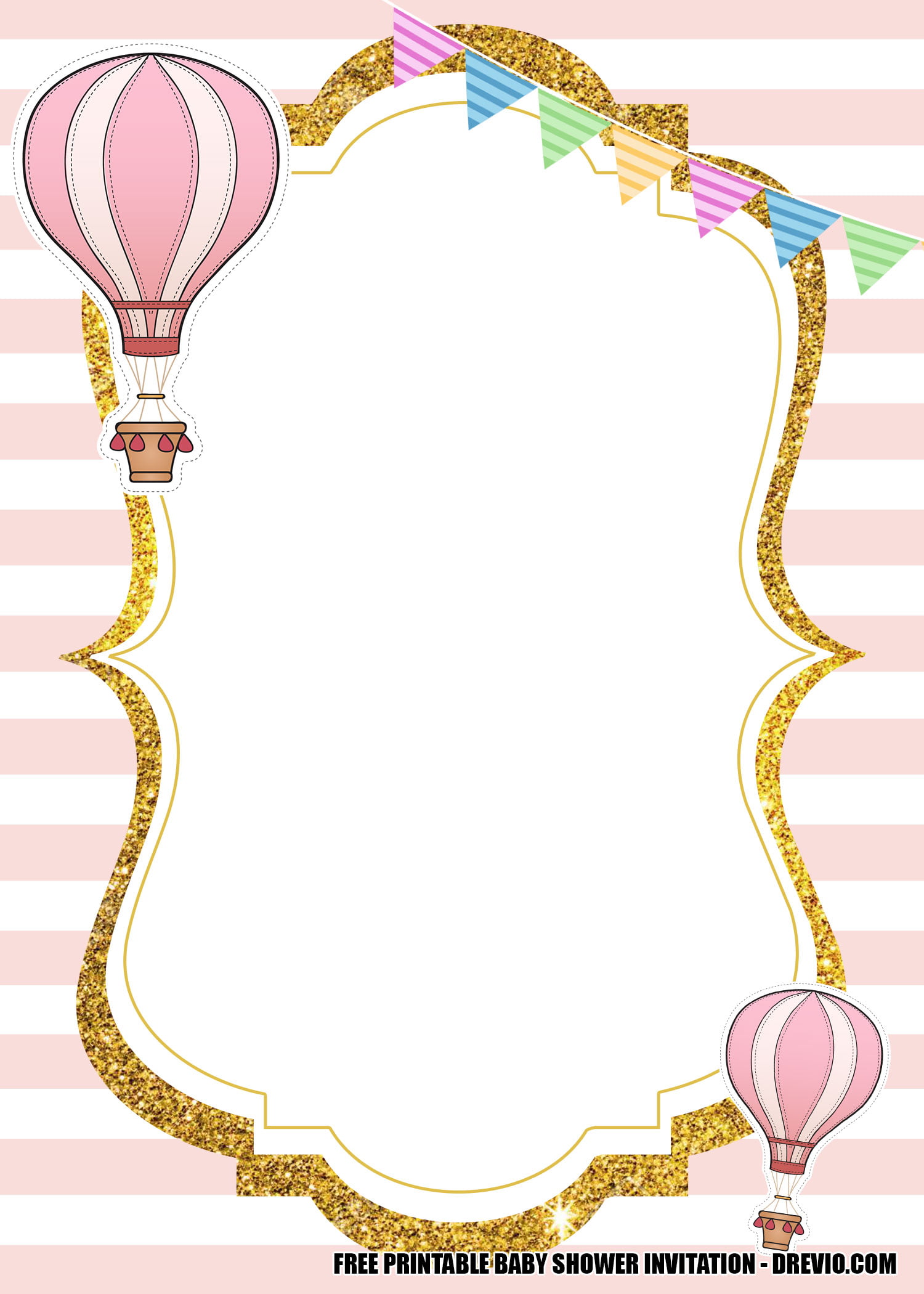 PINK AIR BALLON INVITATION