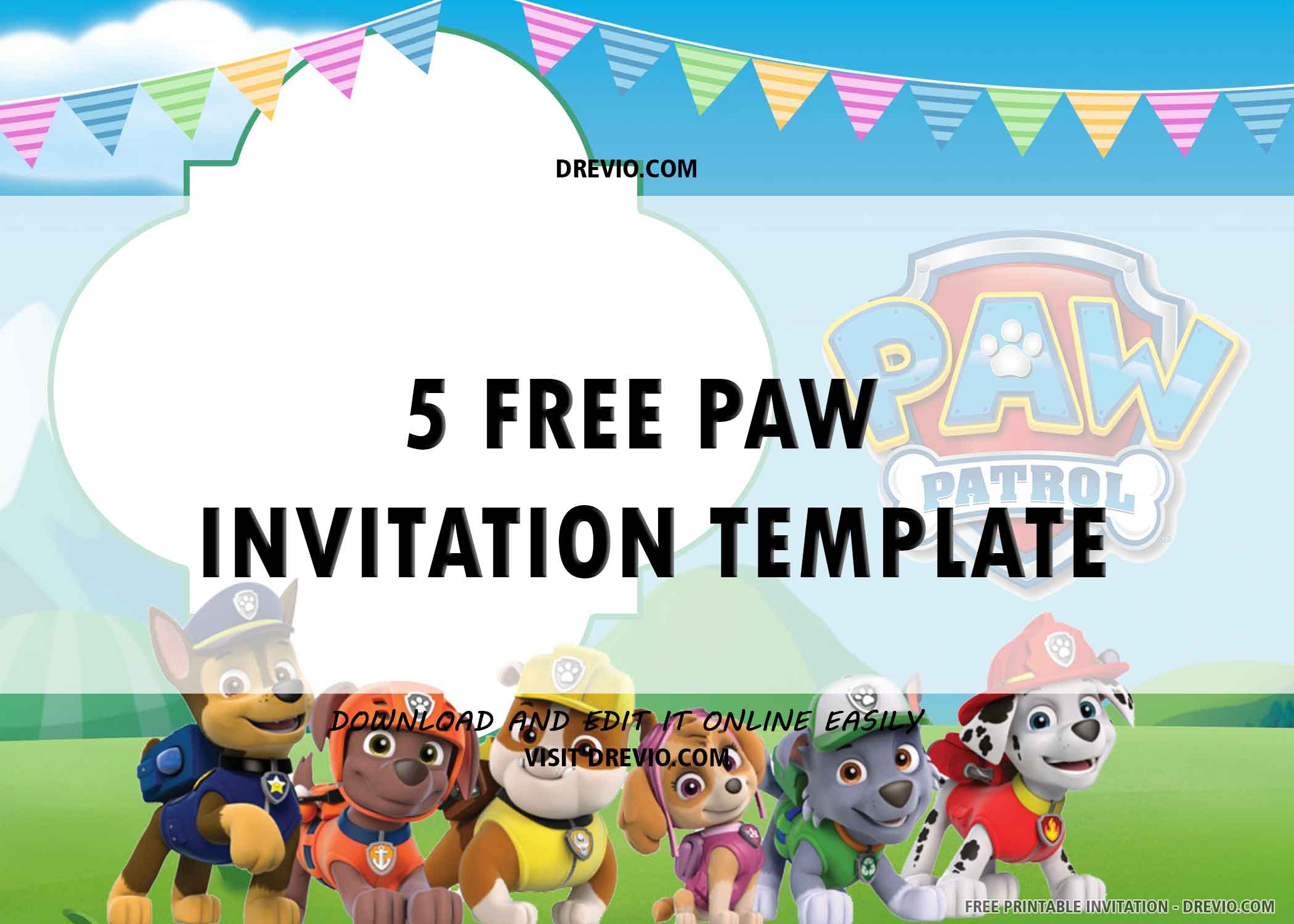 Paw Patrol Birthday Invitation