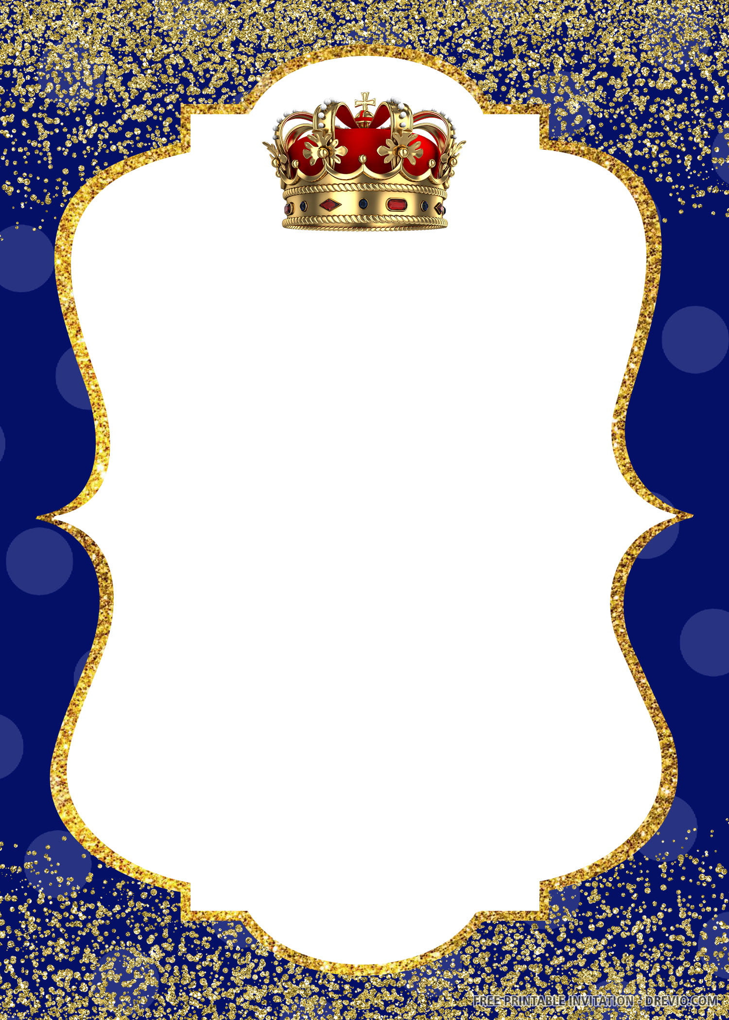 Free Printable Crown Prince Invitation Templates