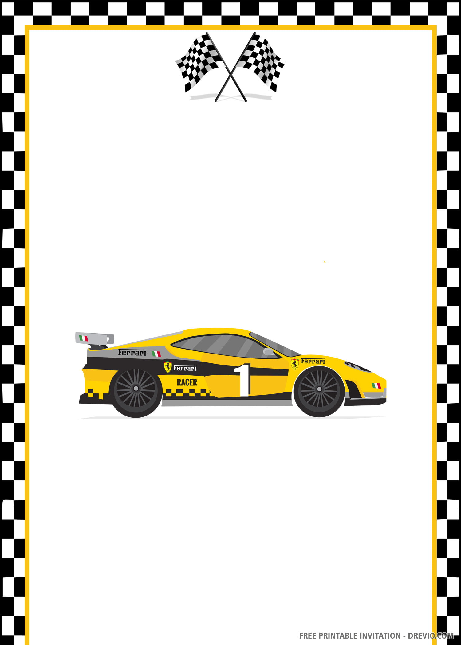 Race Car Invitation Invite 4