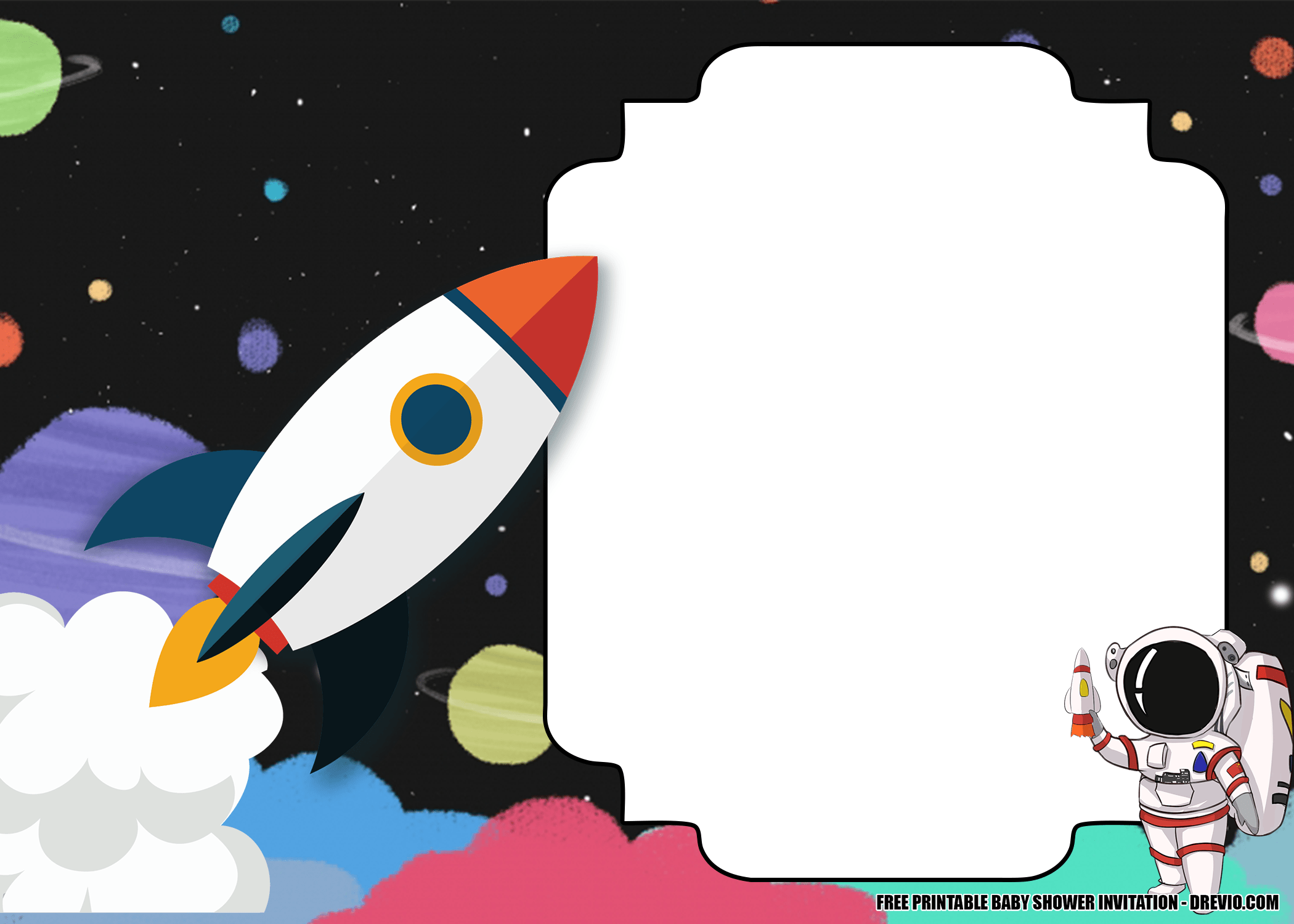 Rocket birthday invitation 4
