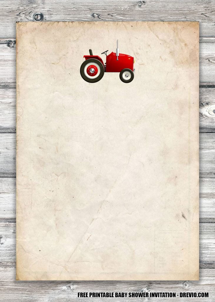 Rustic Farm Baby Shower Invitation Boy 1