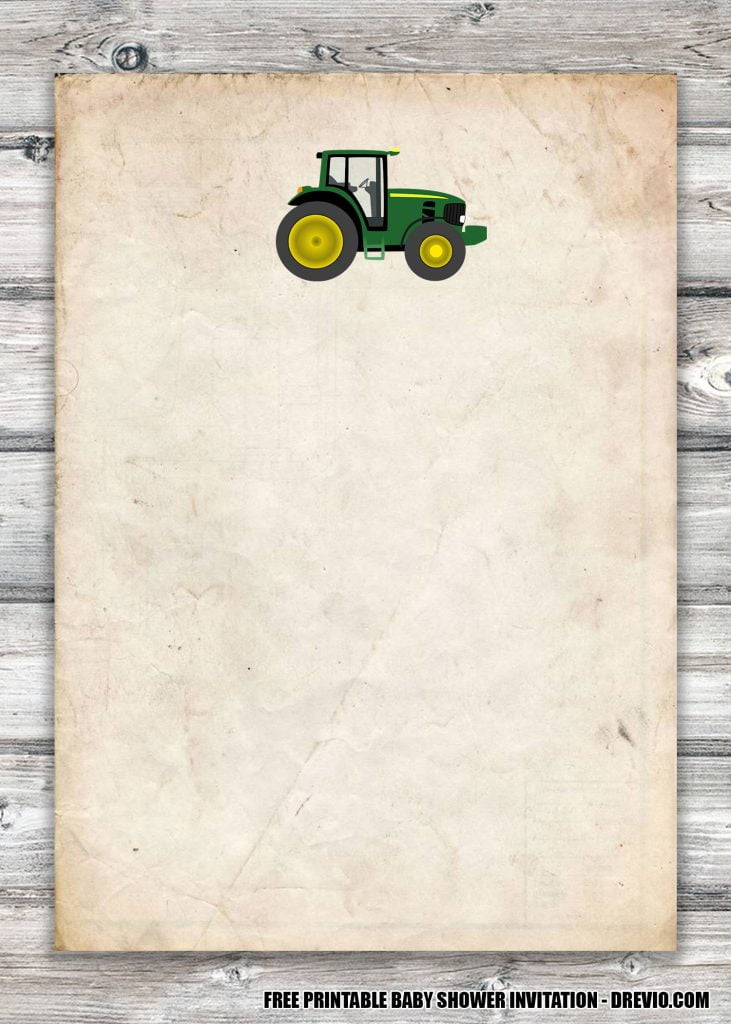 Rustic Farm Baby Shower Invitation Boy 2