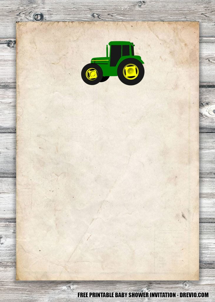 Rustic Farm Baby Shower Invitation Boy 3