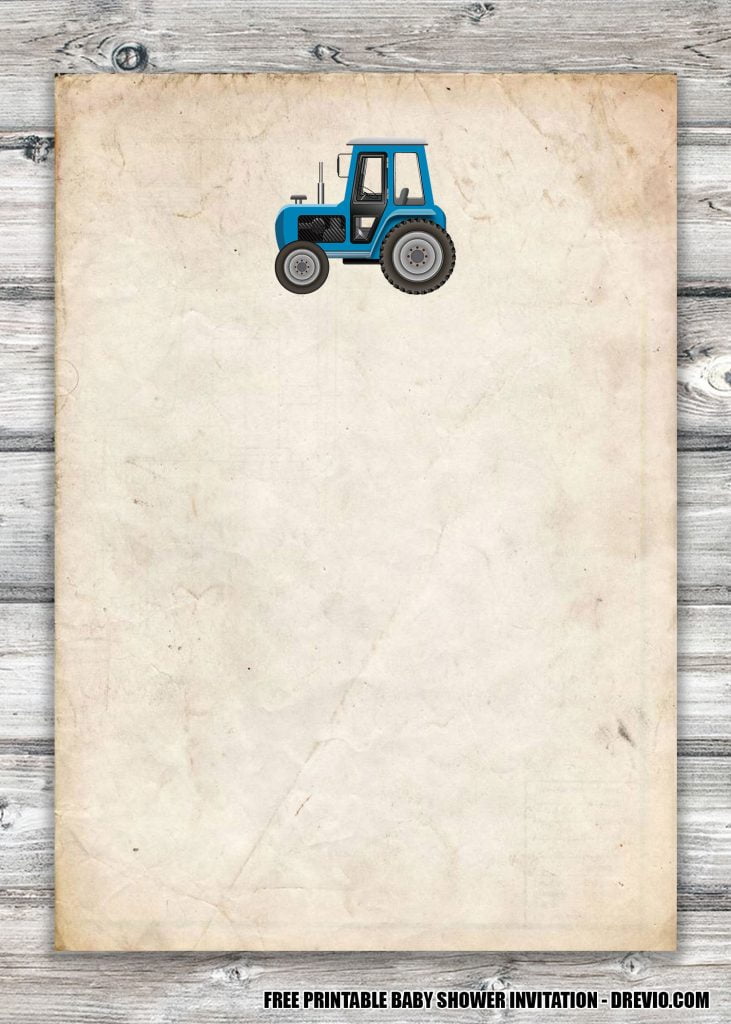 Rustic Farm Baby Shower Invitation Boy 4