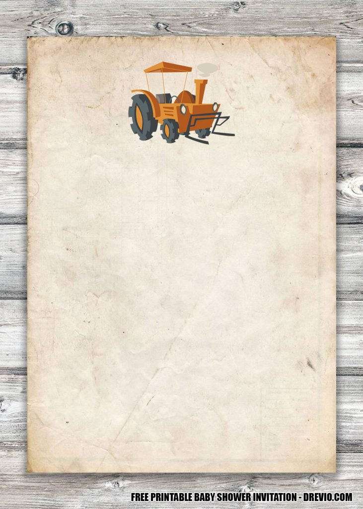Rustic Farm Baby Shower Invitation Boy