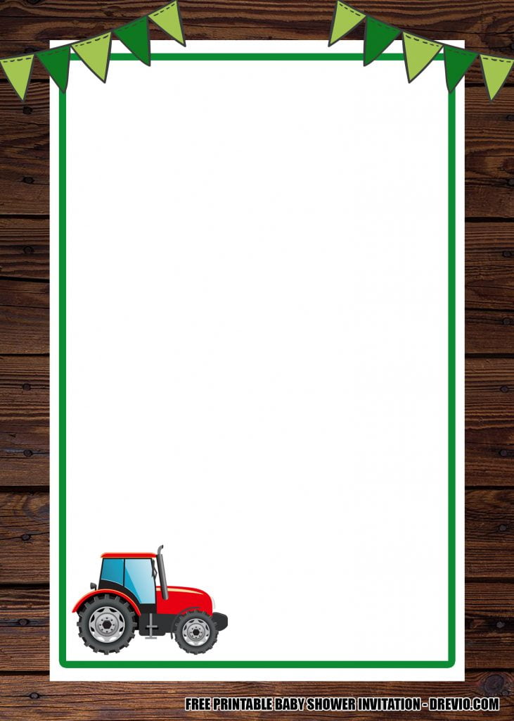 Tractor Baby Shower Invite 2