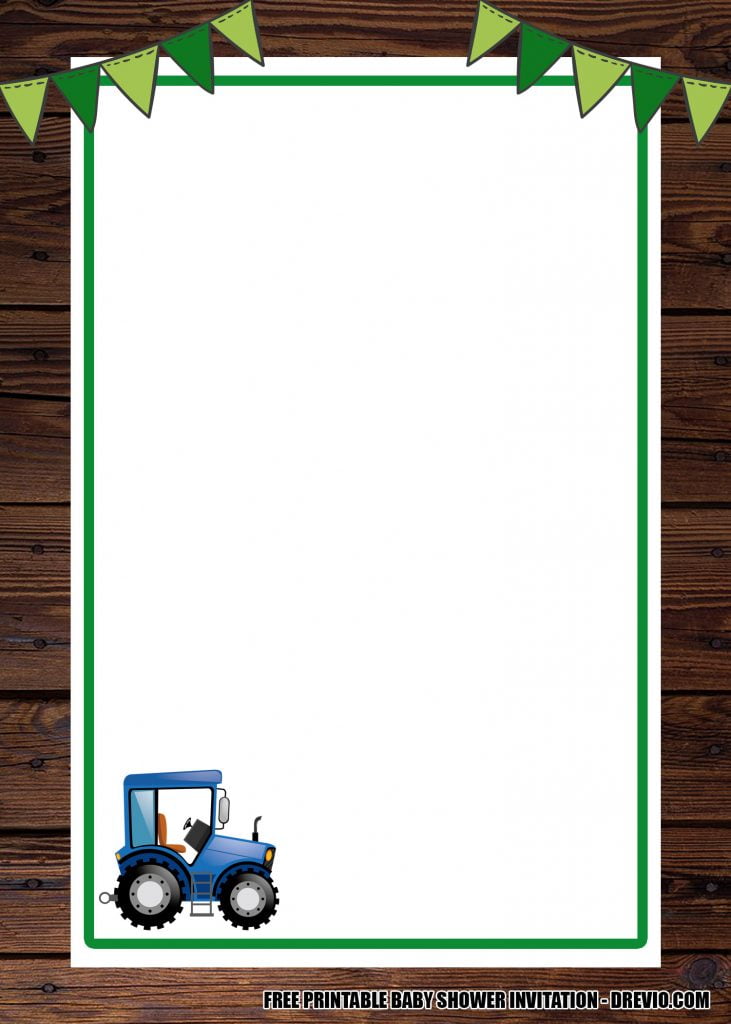 Tractor Baby Shower Invite 3