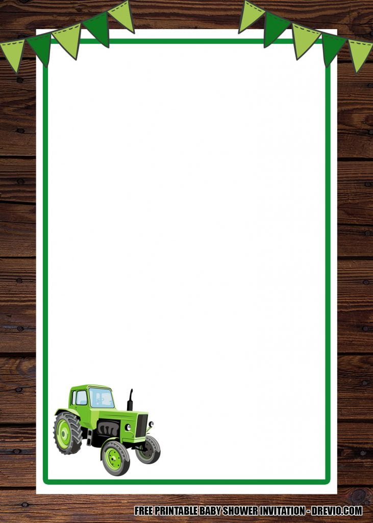 Tractor Baby Shower Invite 5