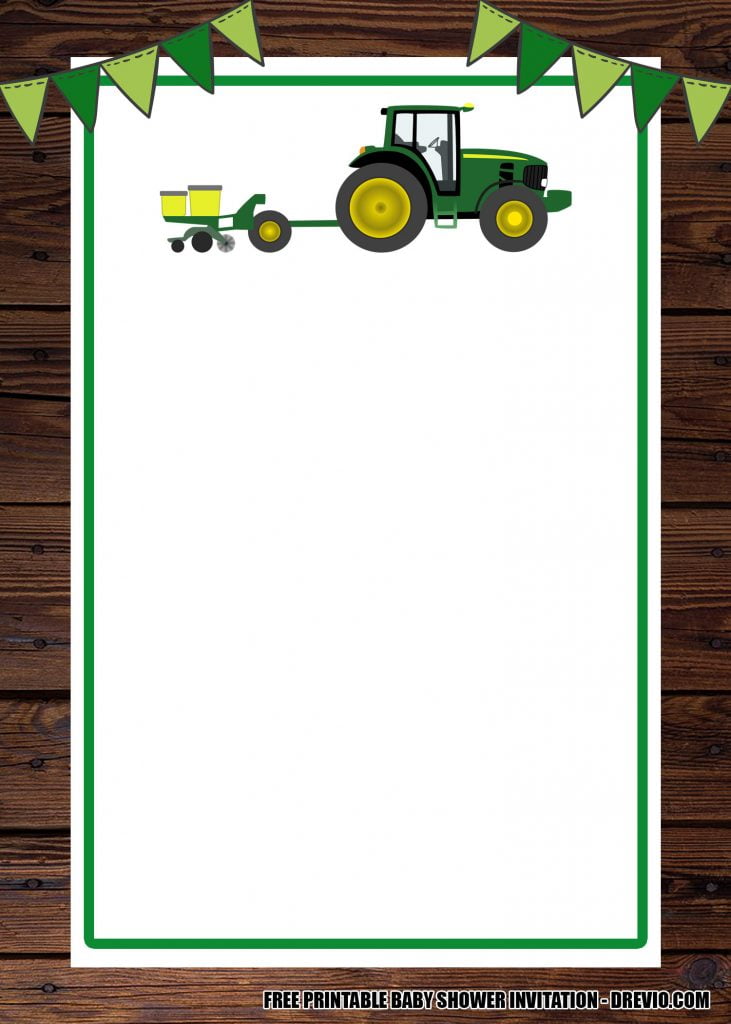 Tractor Baby Shower Invite