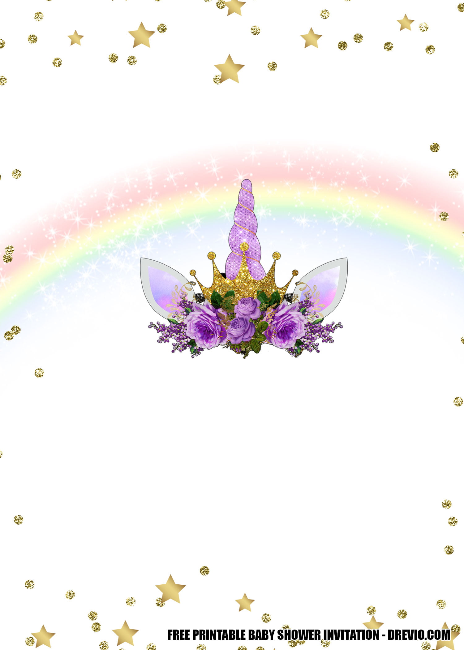 Unicorn Birthday Invitation 1