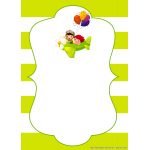 Free Printable Up, Up, and Away Airplane Birthday Invitation Templates