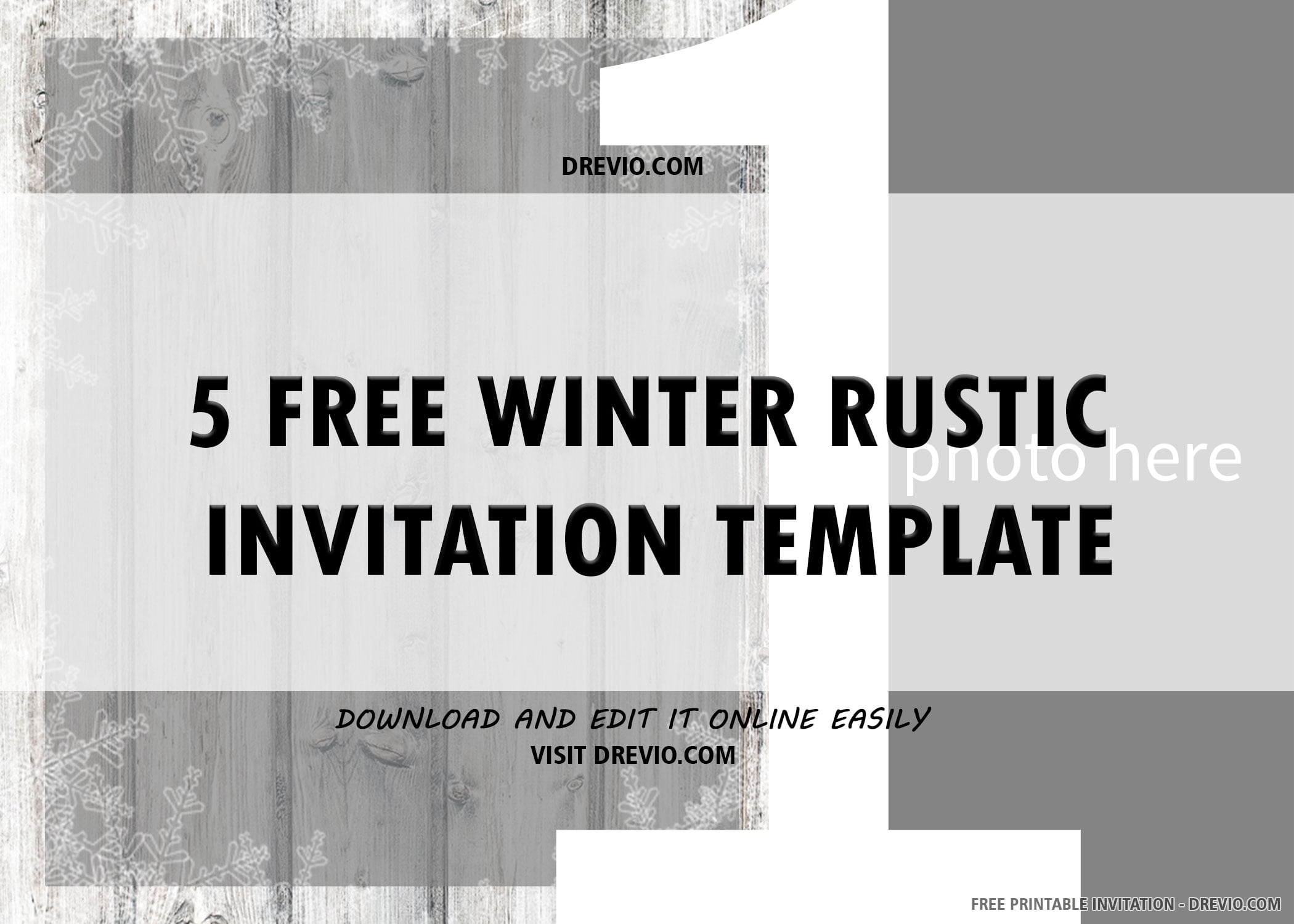 Winter ONEderland Invitation Rustic 6