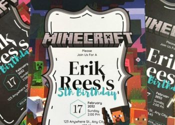 Cheerful Minecraft Birthday Invitation
