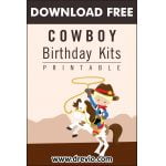 (FREE PRINTABLE) – Cowboy Birthday Party Kits Templates: Match for Cheerful and Active Boys