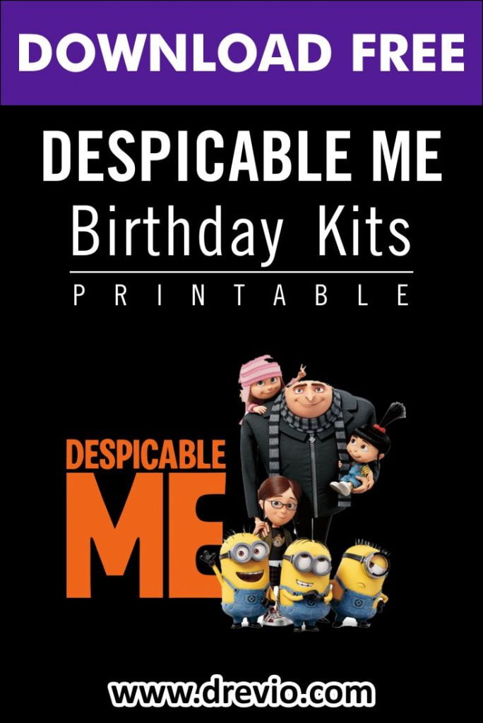 (FREE PRINTABLE) - Despicable Me Birthday Party Kits Templates