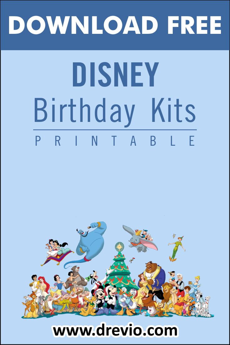 (FREE PRINTABLE) – Disney Themed Birthday Party Kits Template