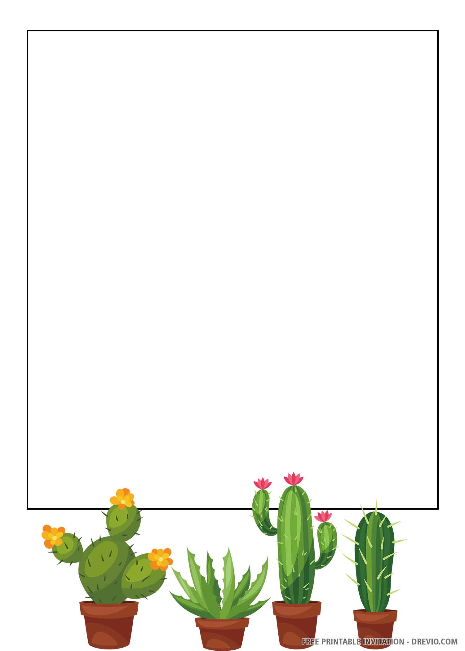 Eleanor Cactus Wedding Invitation Template Set 6