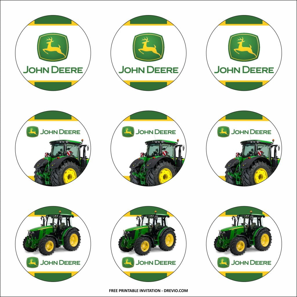 John Deere Cupcake Toppers Templates