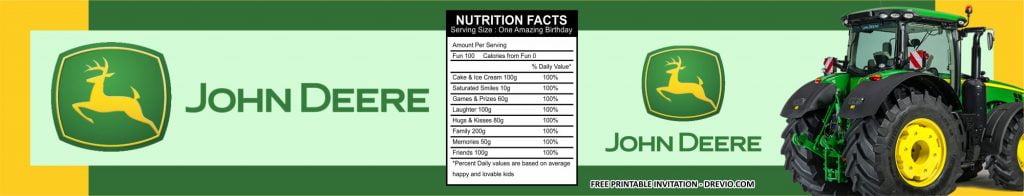 John Deere Water Bottle Labels Templates 2