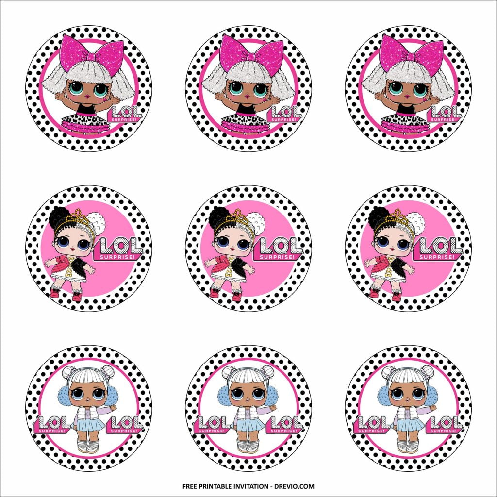 LOL Surprise Cupcake Toppers Templates