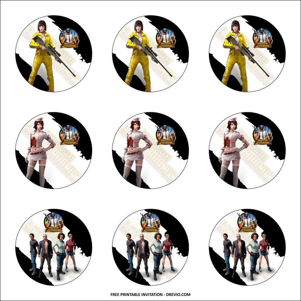 PUBG Cupcake Toppers Templates